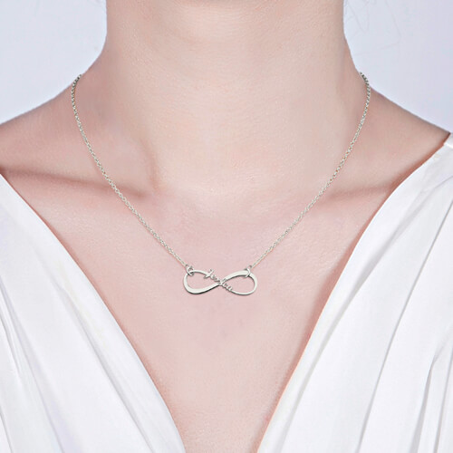 Single Name Infinity Necklace Sterling Silver