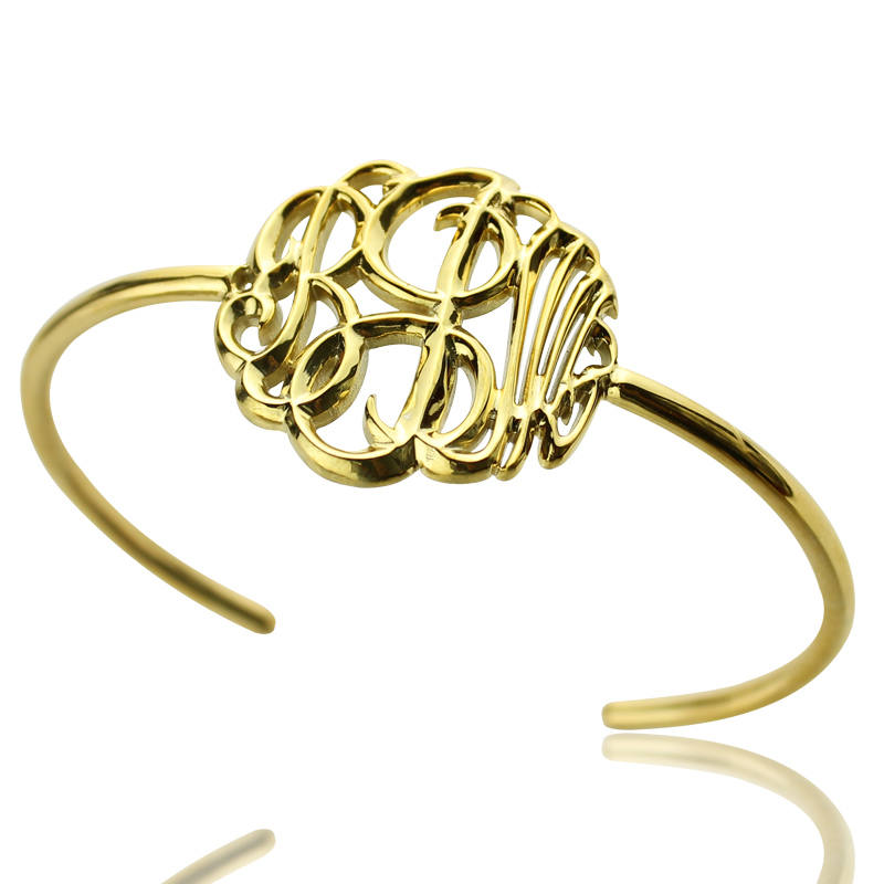 Monogram Bangle Bracelet Hand-paint