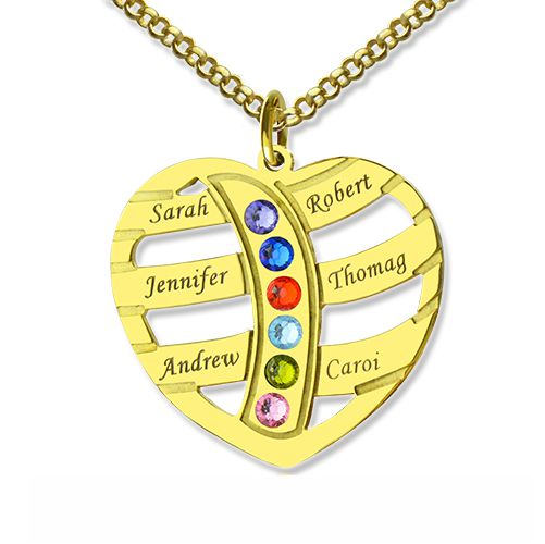 Mothers Necklace - Children Names & Birthstones