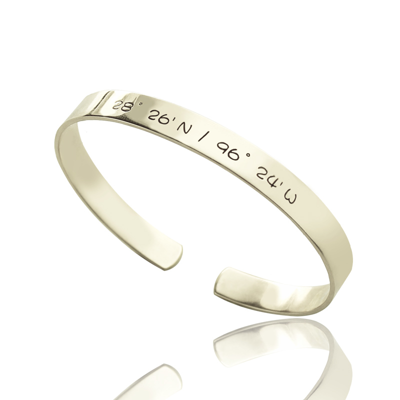 Personalized Mother's Cuff Bangle Bracelet