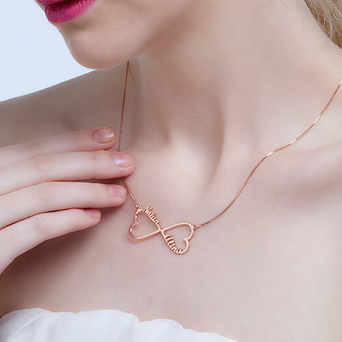Personalized Heart Necklace Rose Gold Plated