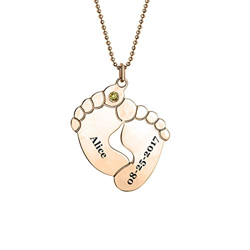 Engraved Baby Feet Necklace