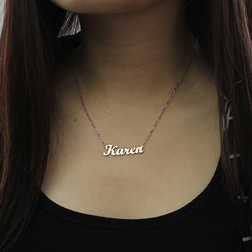 Rose Gold Karen Style Name Necklace