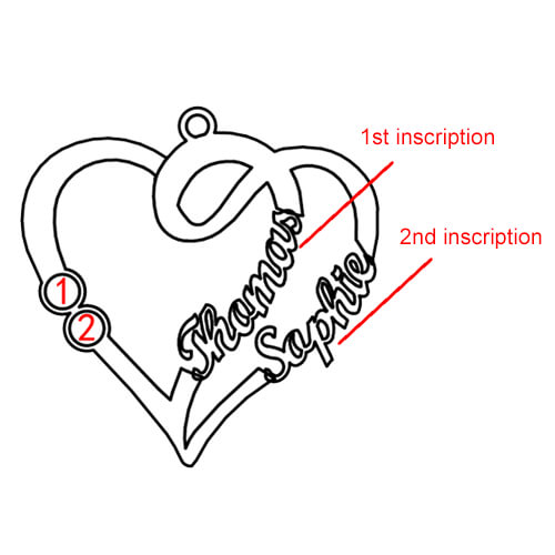Couple Heart Necklace In Rose Gold
