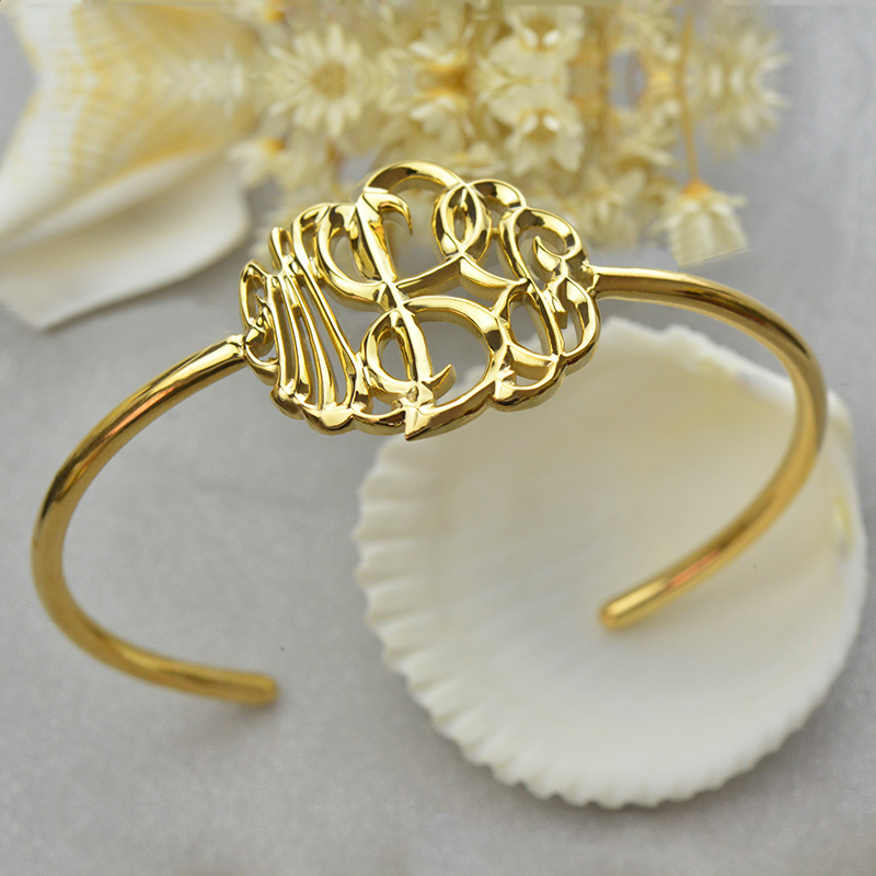 Monogram Bangle Bracelet Hand-paint