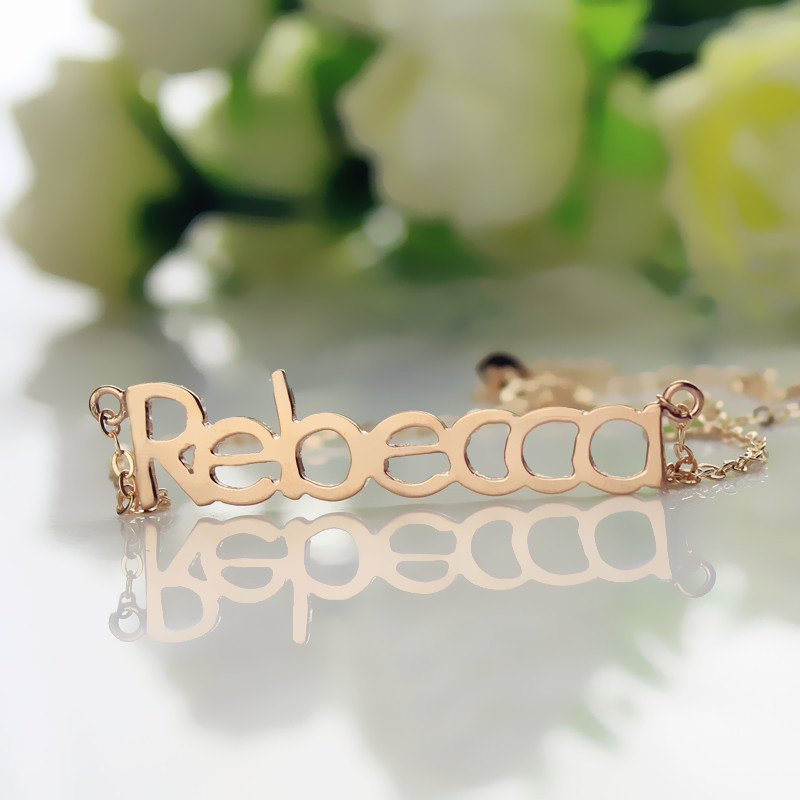 Personalized Rose Gold Nameplate Necklace