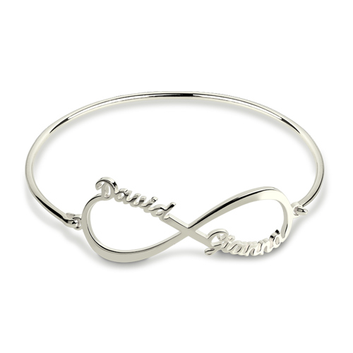 Custom Infinity Two Names Bangle