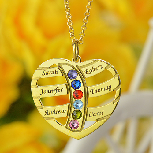Mothers Necklace - Children Names & Birthstones