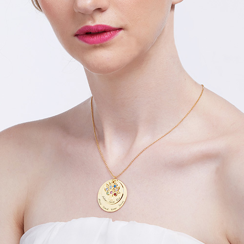 Grandma's Disc Family Tree Necklace