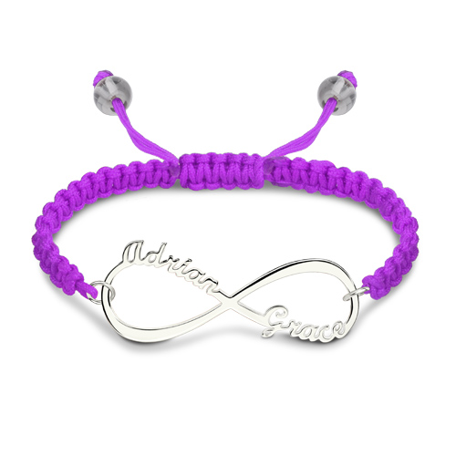 Personalized Infinity Two Names Cord Bracelet