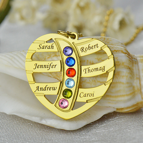 Mothers Necklace - Children Names & Birthstones