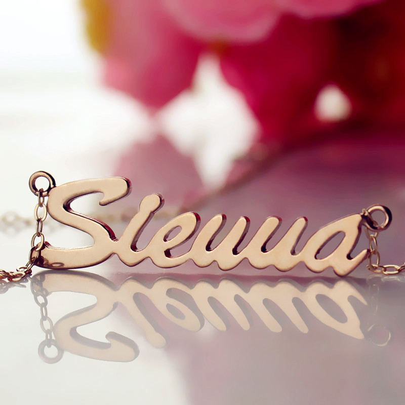 Rose Gold Sienna Name Necklace