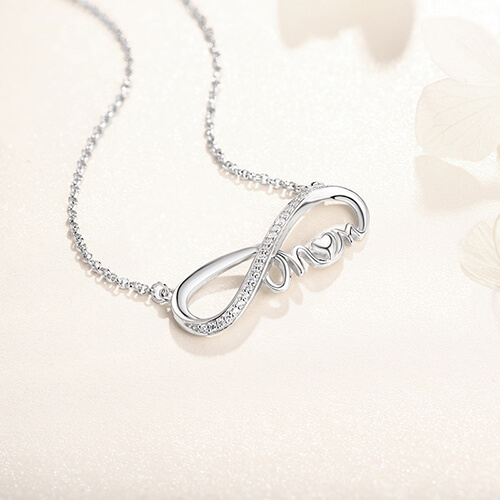 Custom Infinity Birthstone Necklace For Mother