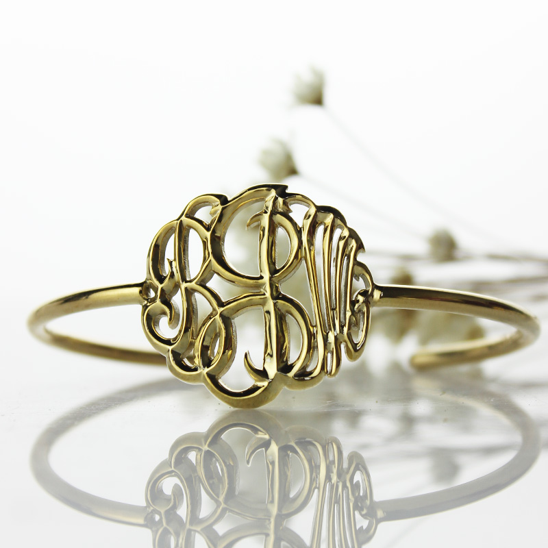 Monogram Bangle Bracelet Hand-paint
