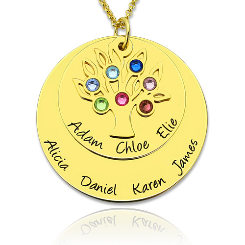 Grandma's Disc Family Tree Necklace