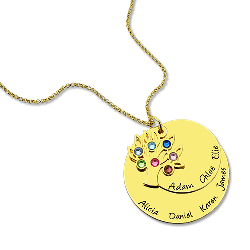 Grandma's Disc Family Tree Necklace