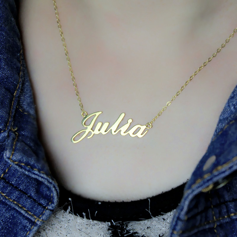 Personalized Classic Name Necklace - 18k Gold Plated
