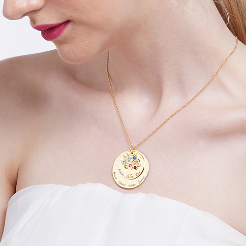 Grandma's Disc Family Tree Necklace