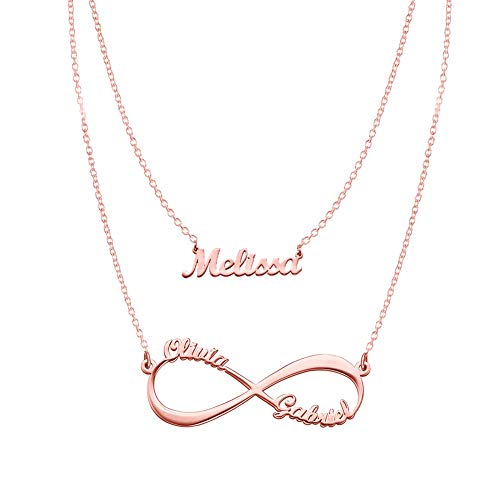 Rose Gold Plated Gift - Infinity and Name Necklaces