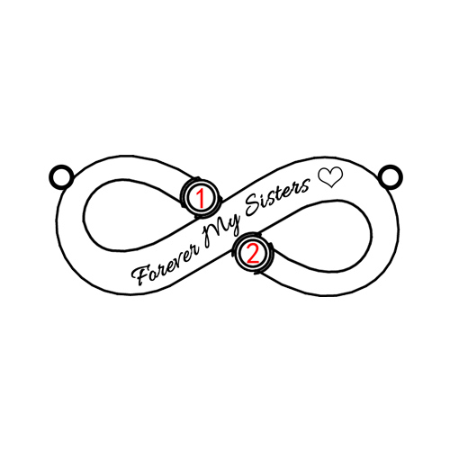 Engraved Infinity Necklace Two Birthstones