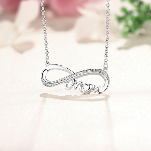 Custom Infinity Birthstone Necklace For Mother
