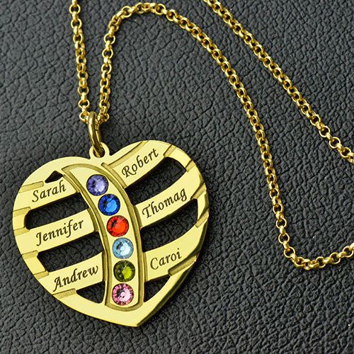 Mothers Necklace - Children Names & Birthstones