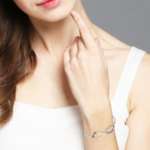 Custom Infinity Two Names Bangle