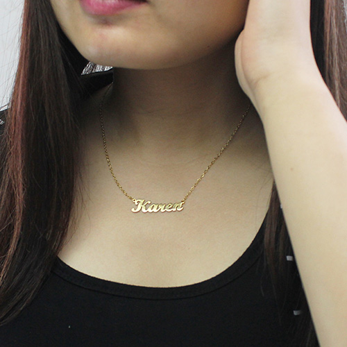 Gold Plated Karen Style Name Necklace