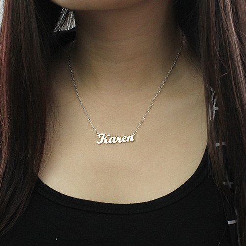 Silver Karen Style Name Necklace